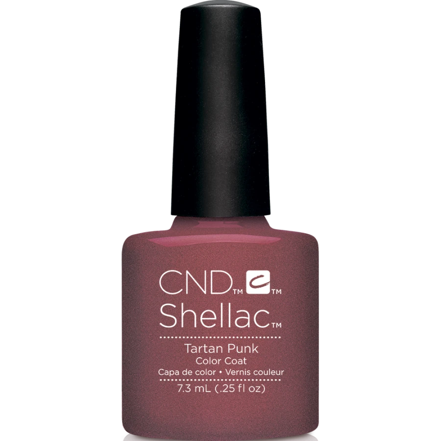 Гель-лак CND Shellac Tartan Punk темно-червоний із шиммером 7,3 мл