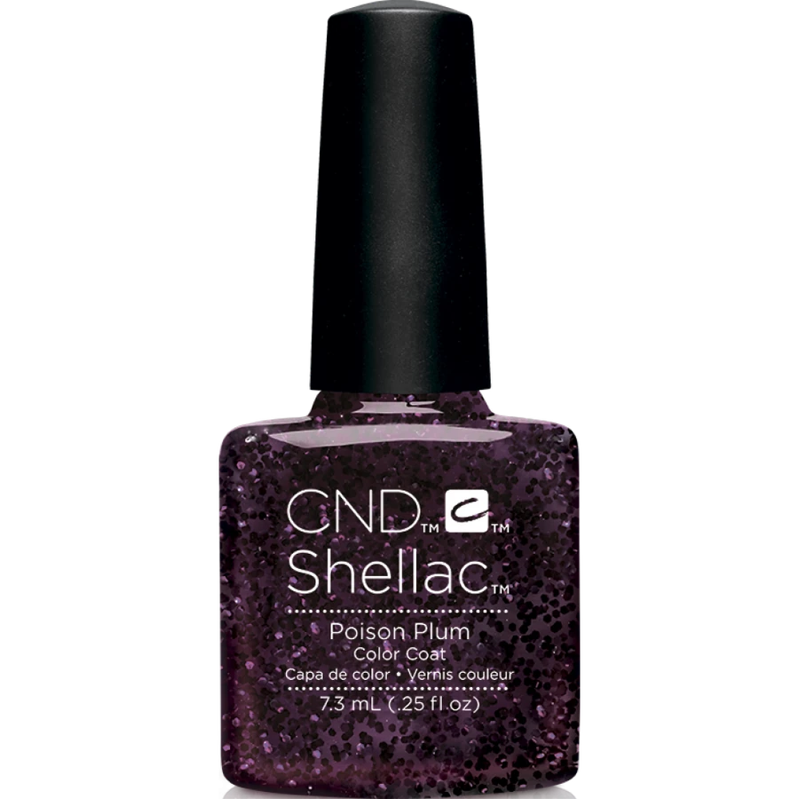 Гель-лак CND Shellac Poison Plum темно-сливовий відтінок із червоним блиском 7,3 мл