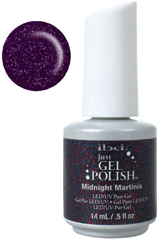 Гель-лак IBD Just Gel Polish Midnight Martinis фіолетовий з голографічними блискітками 14 мл