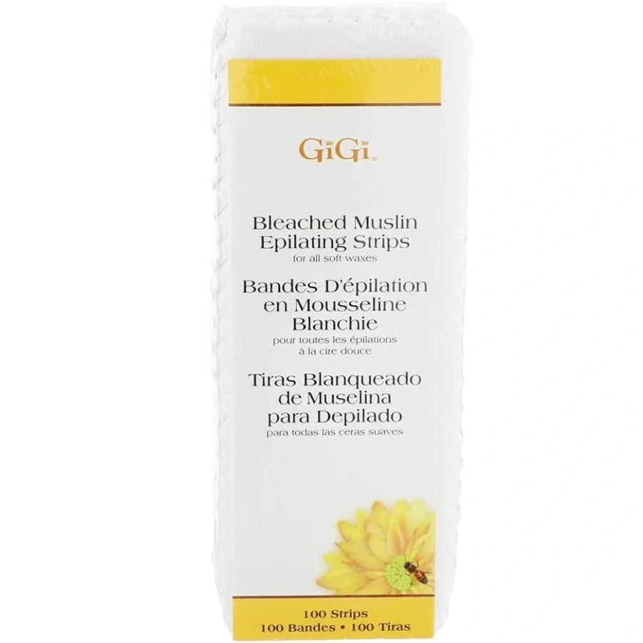 Вибілені міткалеві смужки для епіляції GIGI Bleached Muslin Epilating Strips Small маленькі 100 шт