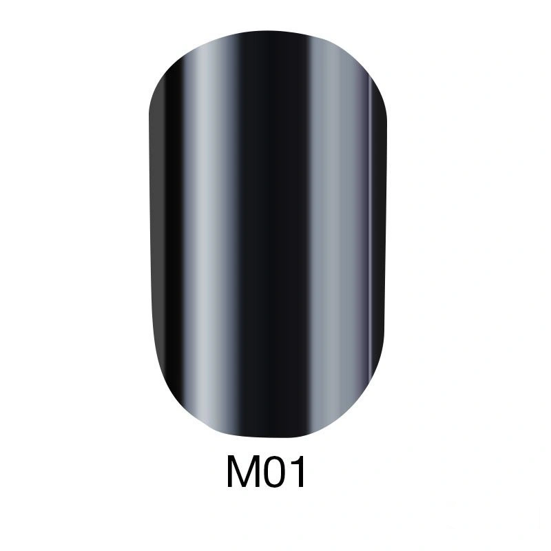 Гель-лак Naomi Gel Polish Metallic Collection M01 чорно-сірий металік 6 мл