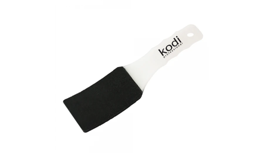 Пилка для педикюру вигнута Kodi Pedicure Nail File Curved with White Plastic Handle 100/180 грит пластикова біла ручка
