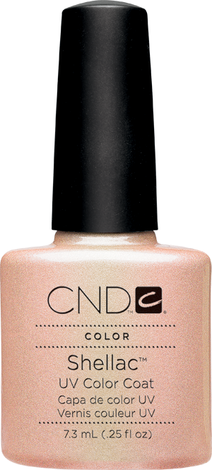Гель-лак CND Shellac Iced Coral бежево-персиковий колір із смарагдовим відливом, напівпрозорий перламутр 7,3 мл