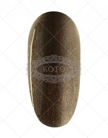 Однофазний гель-лак Koto Gel Polish 061 бронзово-коричневий з дрібним смарагдовим мікроблиском 5 мл