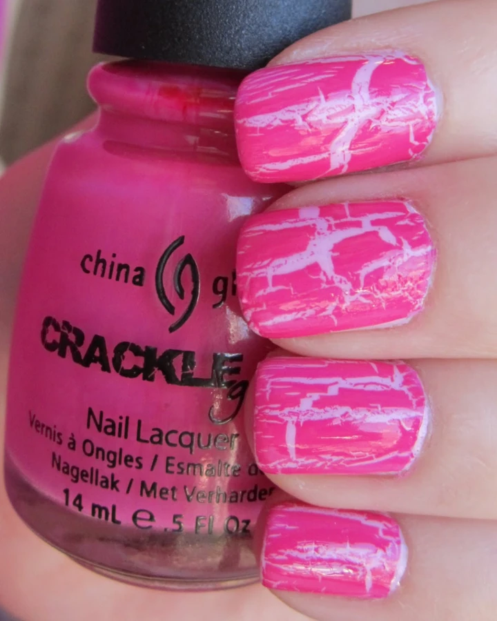 Лак "Розбите серце" China Glaze Broken Hearted яскравий малиновий, кракелюрний 14 мл
