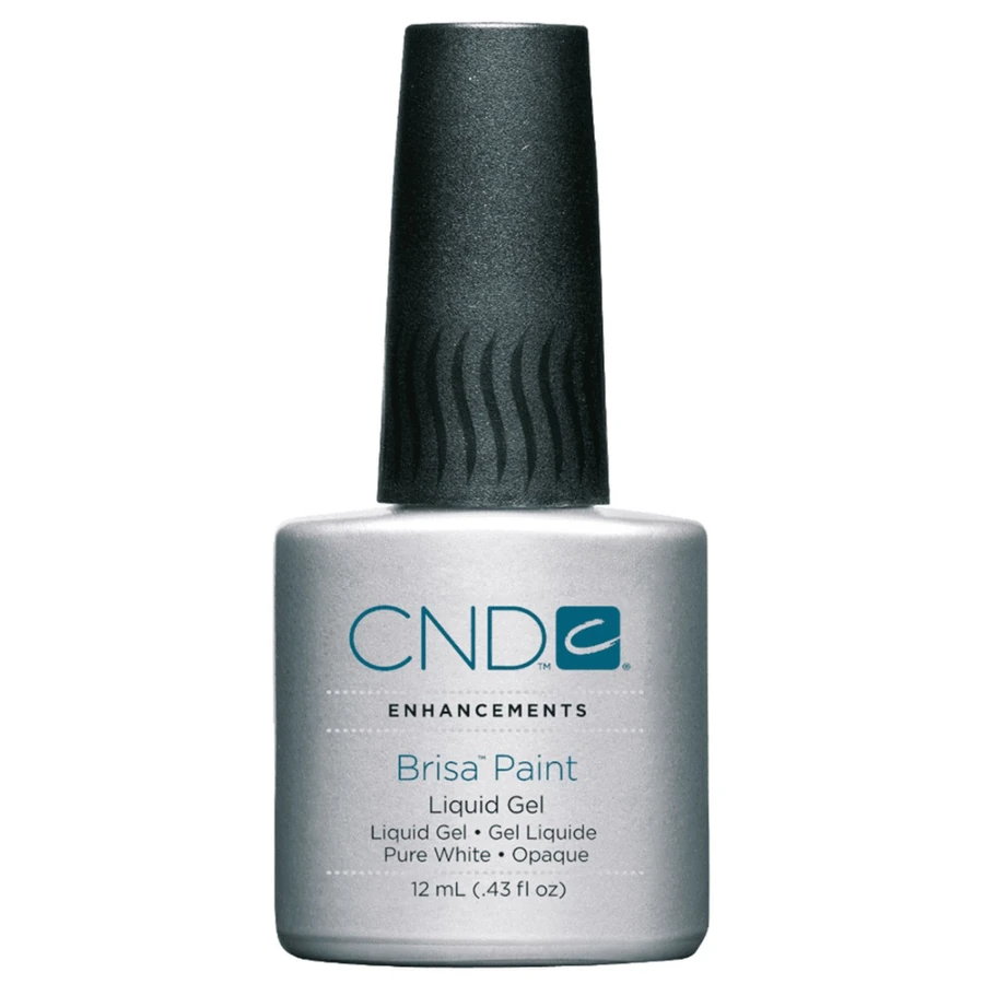 Яскраво-біла гель-фарба для френча CND Brisa Paint Liquid Gel Pure White Opaque 12 мл