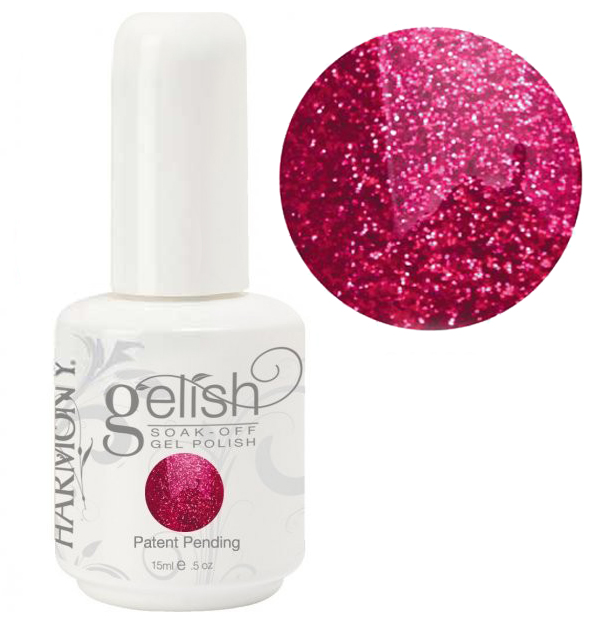 Гель-лак Harmony Gelish High Voltage рожево-малиновий, насичений сріблястими блискітками 15 мл