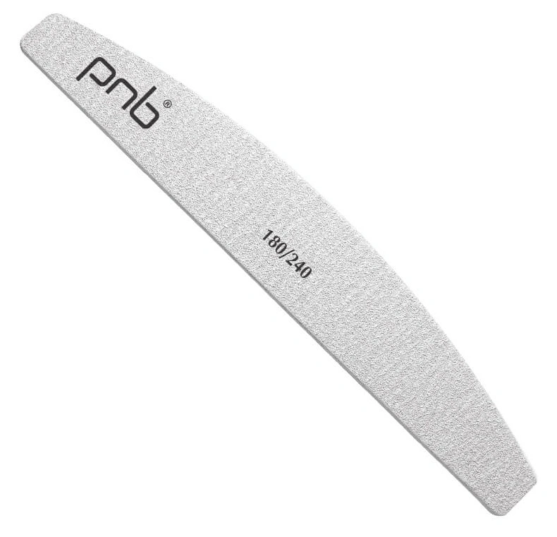 Пилка для натуральних та штучних нігтів PNB Nail File Grey Half-Round 180/240 Грит