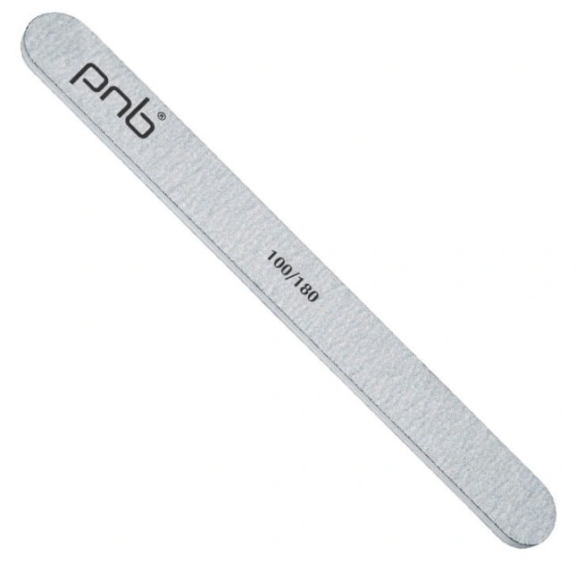 Пилка для нігтів пряма PNB Nail File Straight Grey 100/180