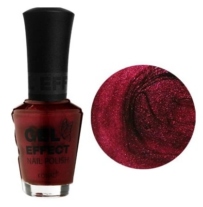 Лак з ефектом гелю Konad Gel Effect Nail Polish Vampire Red бордовий, перламутр 15 мл