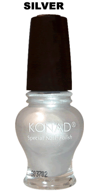Лак для стемпінгу Konad Special Nail Polish Princess Silver сріблястий з шиммером 12 мл