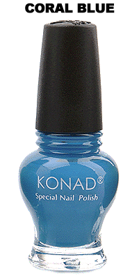 Лак для стемпінгу Konad Special Nail Polish Princess Coral Blue синій із шиммером 12 мл