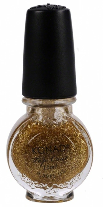 Закріплювач прозорий із золотими блискітками Konad Special Top Glitter Gold 11 мл
