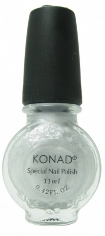 Лак для стемпінгу Konad Special Nail Polish Silver сріблястий з шиммером 11 мл