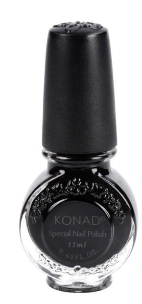 Лак для стемпінгу Konad Special Nail Polish Black чорний, емаль 11 мл