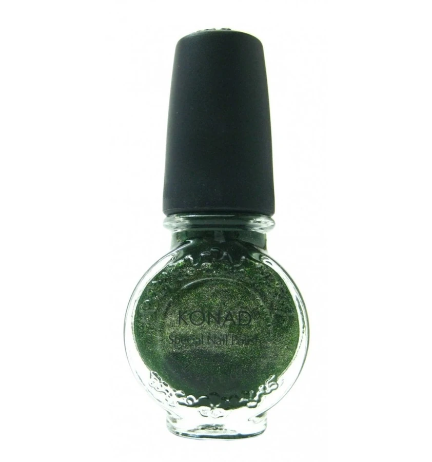 Лак для стемпінгу Konad Special Nail Polish Moss Green зелений мох із шиммером 11 мл