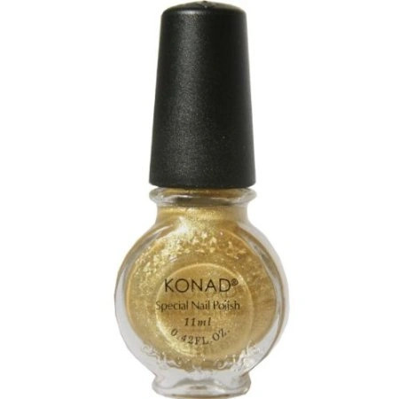 Лак для стемпінгу Konad Special Nail Polish Powdery Gold золотистий із шиммером 11 мл