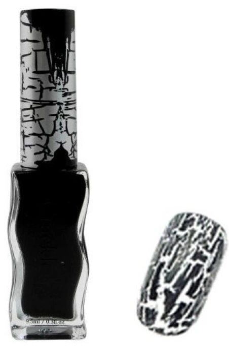 Кракелюрний лак Konad Crackle Nail Black чорний, емаль 9,5 мл
