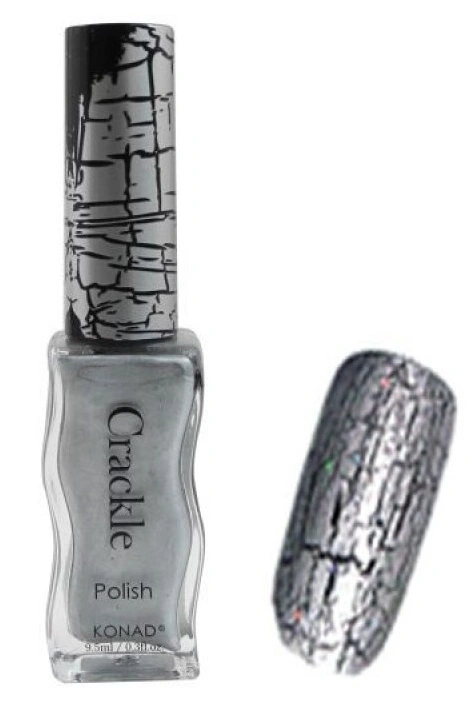 Кракелюрний лак Konad Crackle Nail Silver сріблястий із шиммером 9,5 мл