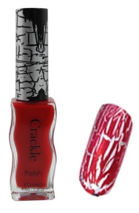 Кракелюрний лак Konad Crackle Nail Red червоний, емаль 9,5 мл