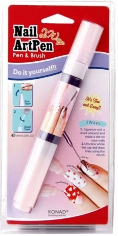 Двосторонній олівець чорний Konad 2 Way Nail Art Pen- Black Pearl