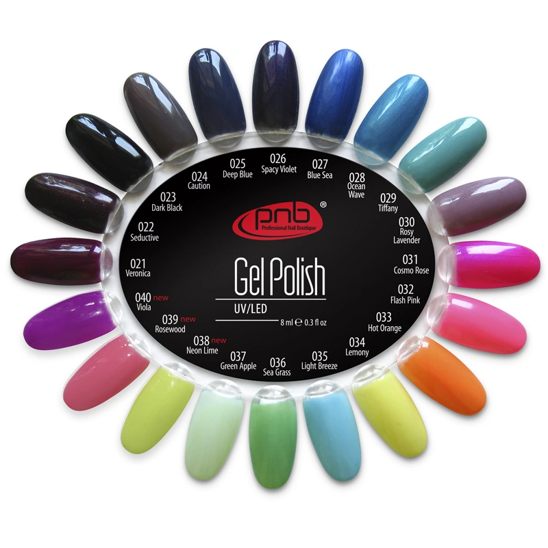 Кольорова палітра гель-лаку PNB, кольори 21-40 PNB Color Palette №2 (21-40)