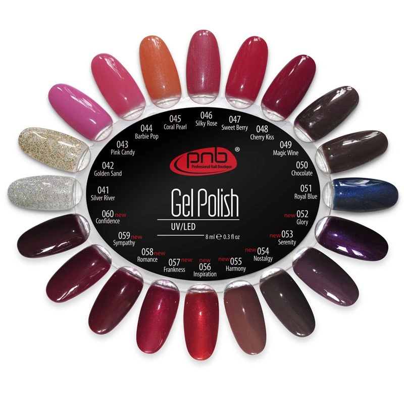Кольорова палітра гель-лаку PNB, кольори 41-60 PNB Color Palette №3 (41-60)