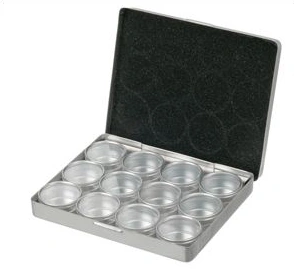 Коробка з 6 порожніми ємностями Nail Perfect ART Aluminium Box with Jars