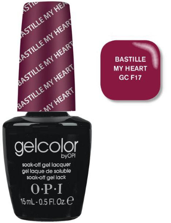 Гель-лак OPI Bastille My Heart темно-вишневий з ледь помітним мікроблиском 15 мл
