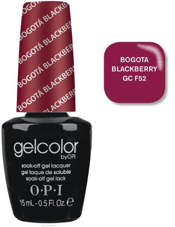 Гель-лак OPI Bogota Blackberry темне бордо з мікроблиском 15 мл