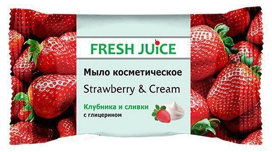 Мило косметичне Полуниця та вершки Fresh Juice Cosmetic Soap Strawberry and Cream 75 гр