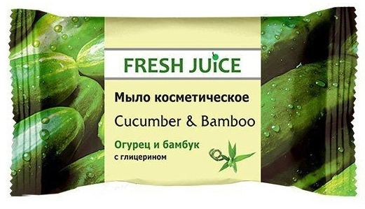 Мило косметичне Огірок та бамбук Fresh Juice Soap cosmetic Cucumber and Bamboo 75 г