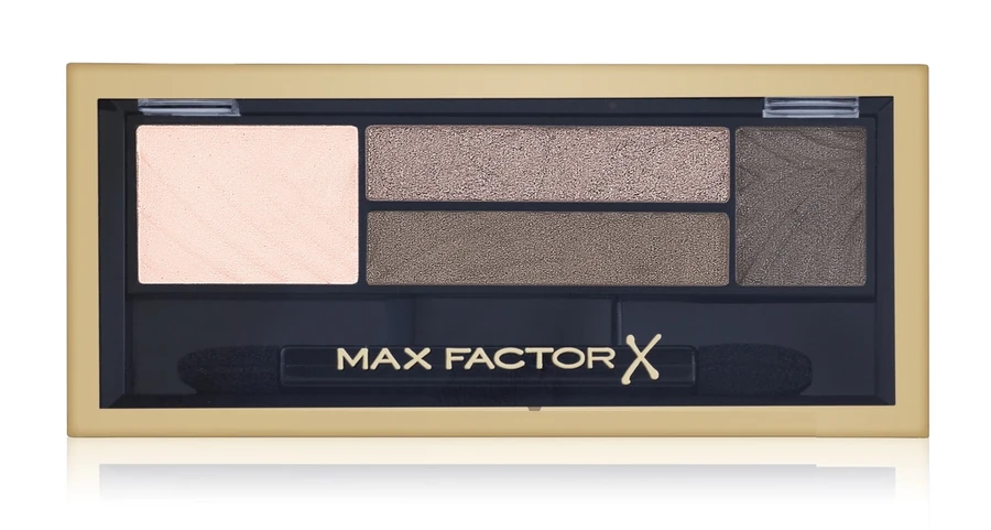 Тіні для повік і брів Max Factor Smokey Eye Drama Kit 2 in 1 №01 молочно-бежевий; світло-коричневий зі срібним шиммером; охра; темний сіро-коричневий 1.8 г