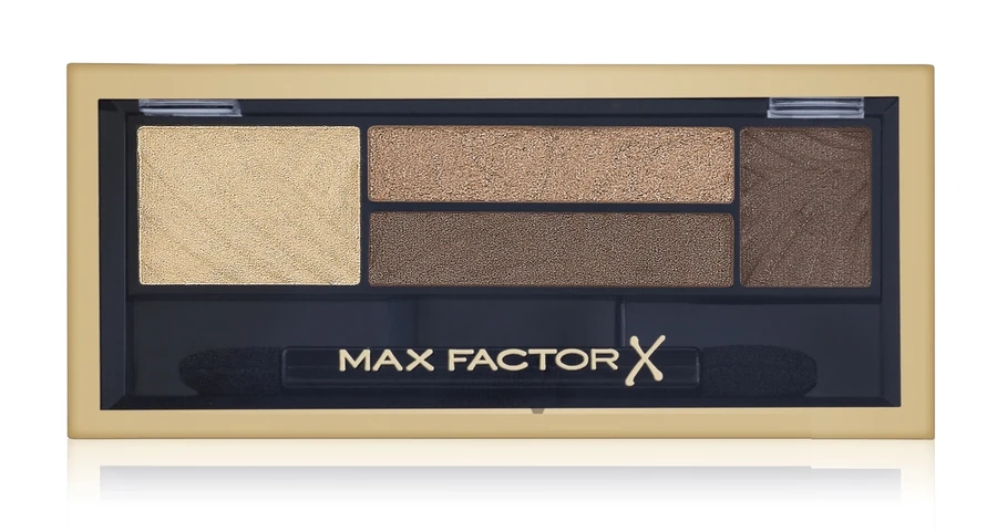 Тіні для повік і брів Max Factor Smokey Eye Drama Kit 2 in 1 №03 жовтий із золотим шиммером; жовто-коричнева із срібним шиммером; коричневий із срібним шиммером; темно-коричневий 1.8 г
