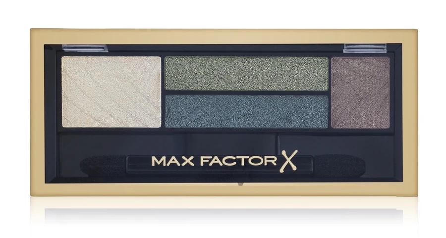 Тіні для повік і брів Max Factor Smokey Eye Drama Kit 2 in 1 №05 пісочний із золотим шиммером; темно-зелений із золотим шиммером; ультрамарин; сіро-коричневий 1.8 г