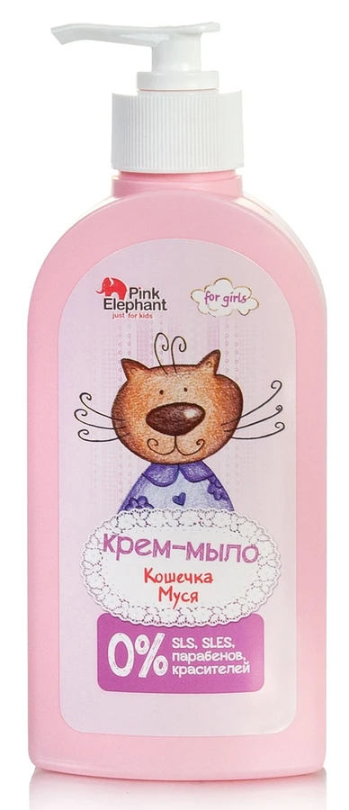 Крем-мило дитяче Кішечка Муся Pink Elephant Cream soap Pussycat Musya 250 ml
