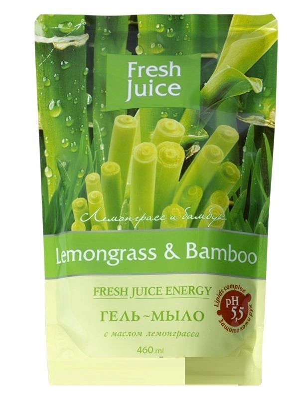 Гель-мило Лемонграс та бамбук Fresh Juice Gel Soap Lemongrass & Bamboo doypack дой-пак 460 ml