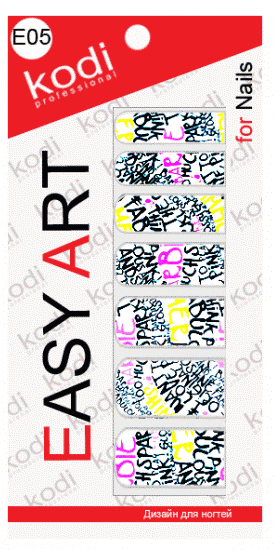 Наклейки для дизайну нігтів Kodi Easy Art E05