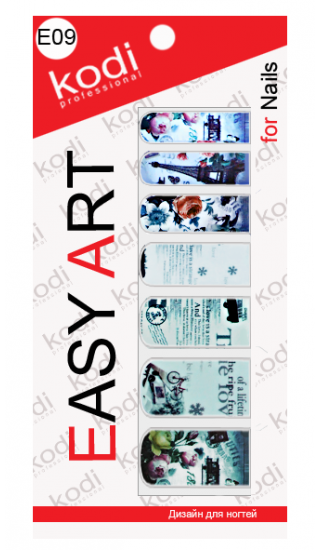 Наклейки для дизайну нігтів Kodi Easy Art E09
