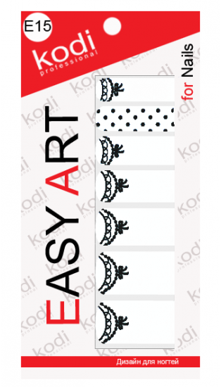 Наклейки для дизайну нігтів Kodi Easy Art E15