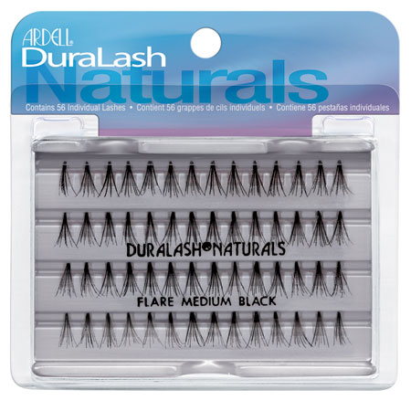 Середні чорні пучкові вії Ardell Duralash Naturals Medium Black безвузликові 56 шт