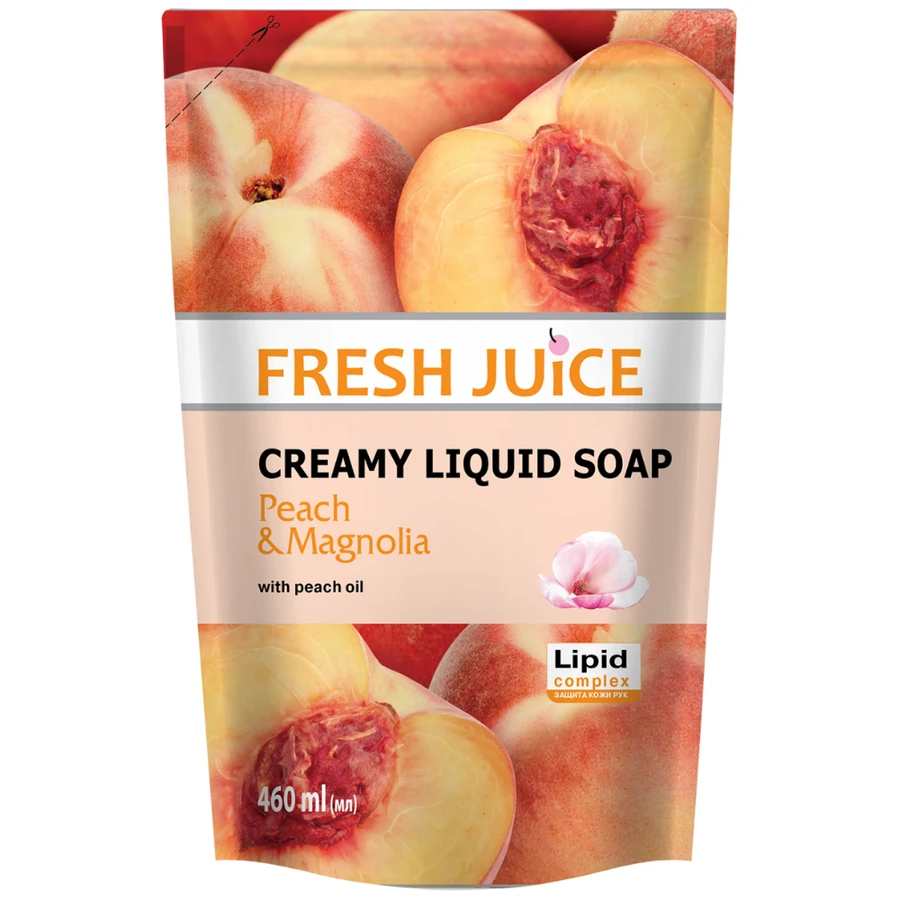 Крем-мило Персик та магнолія Fresh Juice Creamy Liquid Soap Peach & Magnolia 460 мл
