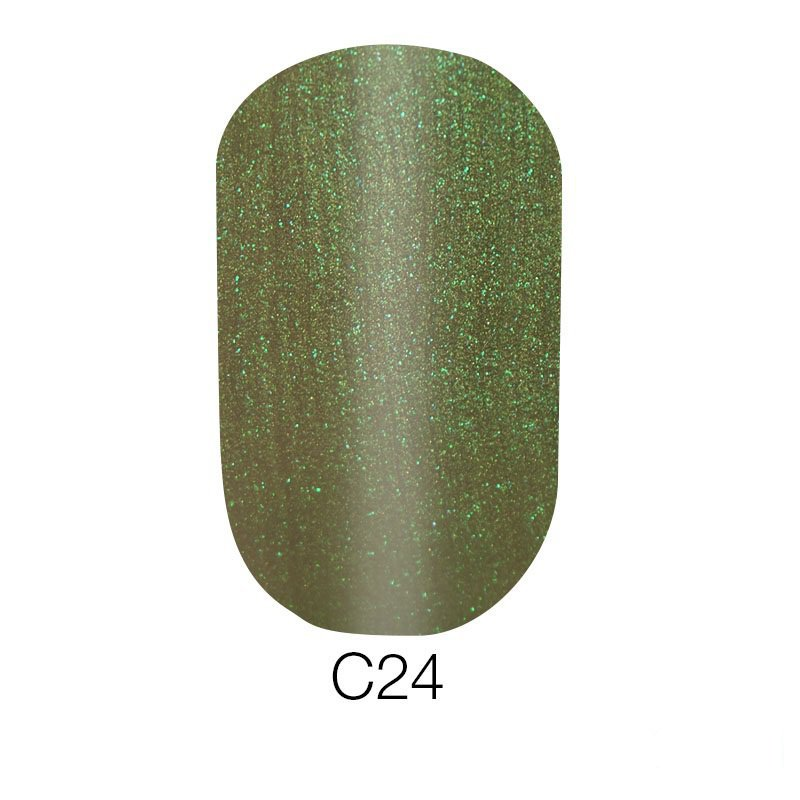Магнітний гель-лак Naomi Gel Polish Cat Eyes С24 зелений із салатовими шиммерами 6 мл