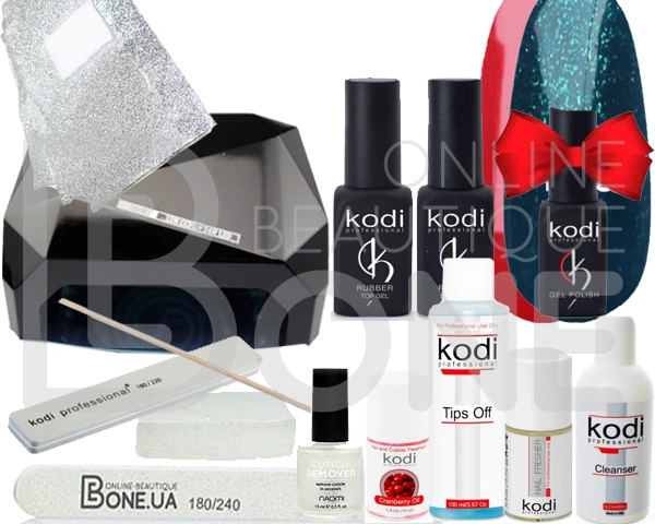 Професійний набір Kodi для гель-лакового манікюру Bone Kodi Professional Kit with CCFL-LED 36 Вт