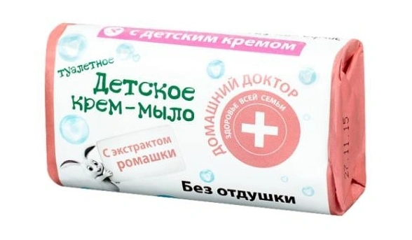 Дитяче туалетне крем-мило без віддушки Домашний Доктор (The Doctor) Baby Toilet Cream Soap Without Perfume 70г