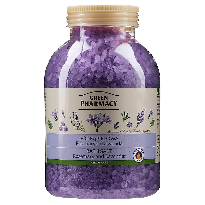 Сіль для ванни "Розмарин та Лаванда" Green Pharmacy Bath Salt Rosemary & Lavender 1300 г