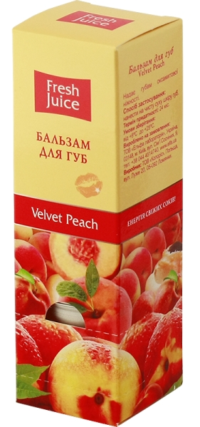 Бальзам для губ Оксамитовий персик Fresh Juice Lip Balm Velvet Peach 15мол