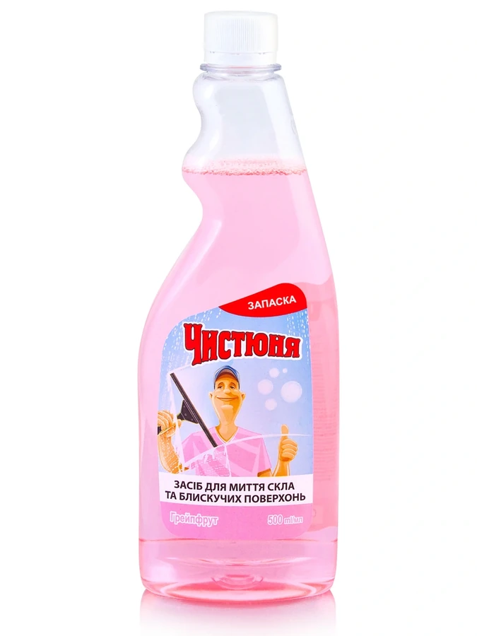 Засіб для миття скла Грейпфрут Чистюня Glass Cleaner Grapefruit zapaska запаска 500мл