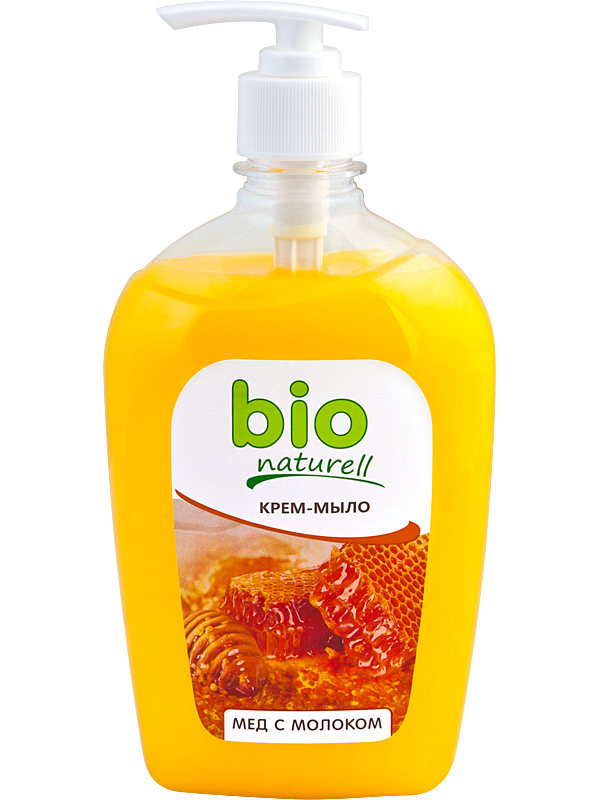 Крем-мило Мед з молоком Bio naturell Cream-Soap Honey and Milk 500мл