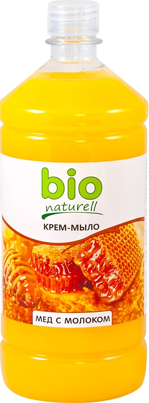 Крем-мило Мед із молоком Bio naturell Cream-Soap Honey and Milk запаска 1000мл
